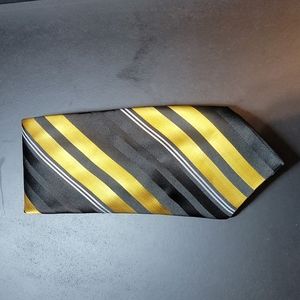Men's gold and black striped tie.